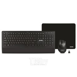 Набор (клавиатура + мышь+коврик) Sven KB-C3800W, Wireless, Black