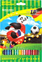 Набор цветных карандашей Brauberg Football Match / 180549 (18цв)