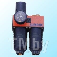 Блок подготовки воздухав металлическом корпусе 1/4" mini (регулятор давления+фильтр+маслодобавитель) 0-10 bar Sumake SA-1110M