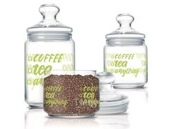 Набор банок для сыпучих продуктов стеклянных "Coffee tea" 3 шт. 500/750/1000 мл (арт. P6667, код 230457)