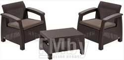 Набор уличной мебели (два кресла,стол) CORFU II WEEKEND SET, коричневый Keter 223235