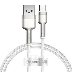 Кабель Baseus Cafule Series Metal Data Cable USB to Type-C 66W 1m White (CAKF000102)