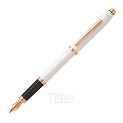 Ручка перьевая M "Century II Pearlescent White Lacquer" метал., подарочн. упак., жемчужный/розовое золото Cross AT0086-113MF