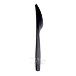 Пластиковый нож одноразовый 18 см, 100 шт., ЭЛИТ ОРЕЛ премиум черный ИнтроПластика