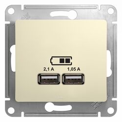 Розетка USB Glossa, бежевый Schneider Electric GSL000233