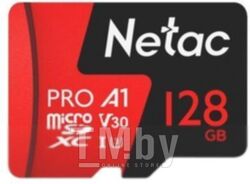 Карта памяти MicroSDXC 128GB V30/A1/C10 Netac P500 Extreme Pro с адаптером