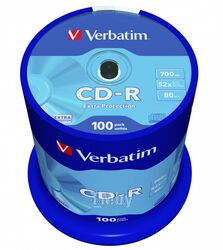Оптический диск CD-R 700Mb Verbatim DL Extra Protection 52x CakeBox 100 шт. 43411