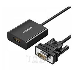 Переходник UGREEN CM269-60814 (VGA (M) to HDMI (F) + аудио порт 3,5mm + порт питания Micro USB)