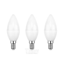 Лампа светодиодная REXANT Свеча CN 9.5 Вт E14 903 Лм 2700 K теплый свет (3 шт.)