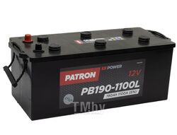 Аккумулятор PATRON POWER 12V 190AH 1100A ETN 1(L+) B3 513x223x223mm 42,8kg PATRON PB190-1100L