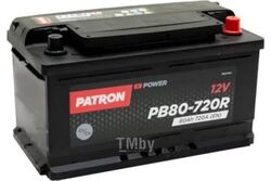 Аккумулятор PATRON POWER 12V 80AH 720A (R+) B13 315x175x175mm 17,5kg PATRON PB80-720R