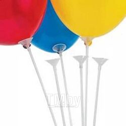 Держатель (палочка) для воздушных шаров 40 см, розетка d=3.7 см, пласт., белый, deVente 9061714