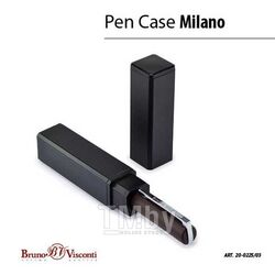 Ручка "MILANO" шарик.автомат.в прямоуг.тубусе, 1.0мм, синяя, коричн. мет.корпус, черный футляр Bruno Visconti 20-0225/03
