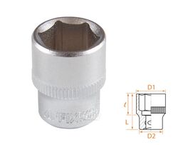 Головка торцевая стандартная шестигранная 1/4", 14 мм AFFIX AF00020014