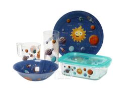 Набор посуды стеклянной "our planets" 5 пр.: салатник, тарелка, кружка, стакан, контейнер Luminarc V1370