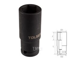 Головка торцевая ударная глубокая шестигранная 1/2", 21 мм TOLSEN TT18271