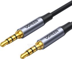 Кабель UGREEN AV183-10648 3.5mm 4-Pole M/M Audio Cable Alu Case, 1m, Black
