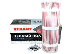 Тёплый пол (нагревательный мат) REXANT Classic RNX-12,0-1800 (площадь 12,0 м2 (0,5 х 24,0 м)), 1800