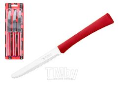 Набор ножей столовых, 3шт., серия INOVA D+, красные, DI SOLLE (Длина: 217 мм, длина лезвия: 101 мм, толщина: 0,8 мм. Прочная пластиковая ручка.)