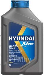 Моторное масло HYUNDAI XTEER Diesel Ultra 5W40 1L API SN CF MB 229.31(51),VW 505 01 BMW LL-04, GM dexos 2 1011223