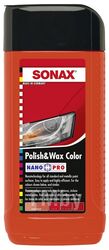 Воск полировочный SONAX цветной - Красный. Позволяет скрыть мелкие царапины и сколы 250ml 296 441