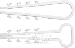 Дюбель-хомут EKT 14х6 для крепления прямоугольного кабеля, белый (упак/100шт) V020330