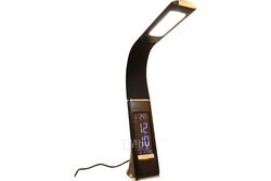 Светильник настольный Cesar LED с поворотом излучающей поверхности на 360, 4000 К, часы, термометр, будильник, календарь, цвет черный REXANT 75-0218