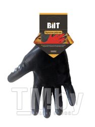 Перчатки черные из полиэстера с черным нитриловым покрытием р.9, TR-517B (с ярлыкодержателем) BILT
