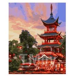 Набор для рисования по номерам, картина 41х50 см "Величественный храм" (основа на карт, краски, кисть) LORI Кпн-206