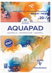 Блок-склейка бумаги для акварели "Goldline Aqua" целлюлоза, ср. зерно, А2, 300 г/м2, 20 л. Clairefontaine 975723C