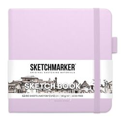 Скетчбук 12*12 см, 140 г/м2, 80 л., фиолетовый пастельный Sketchmarker 2314702SM
