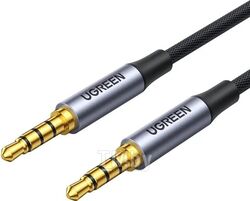 Кабель UGREEN AV183-20782 3.5mm 4-Pole M/M Audio Cable Alu Case, 2m Black
