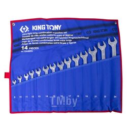 Набор комбинированных удлиненных ключей KING TONY 8-24 мм, чехол из теторона, 14 предметов 12A4MRN