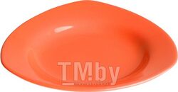 Тарелка глубокая керамическая, 225 мм, треугольная, серия Трабзон, оранжевая, PERFECTO LINEA