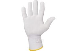 Легкие бесшовные перчатки из нейлона, цвет белый, размер M (12пар.) JETA PRO JS011n/M