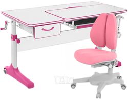 Парта+стул Anatomica Uniqa Lite Armata Duos (белый/розовый/розовый)