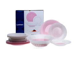 Набор посуды стеклянной "poppy pink" 19 пр.: 18 тарелок, салатник Luminarc V6285