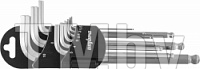 Набор ключей торцевых шестигранных с шаром, H1.5-10 мм, 9 предметов Ombra OMT9S