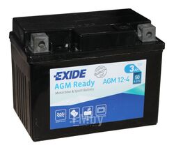 Аккумуляторная батарея EXIDE AGM12-4 евро 3Ah 50A 115/70/85 moto AGM12-4
