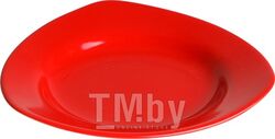 Тарелка глубокая керамическая, 225 мм, треугольная, серия Трабзон, красная, PERFECTO LINEA