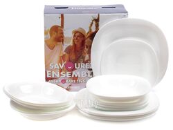 Набор тарелок стеклокерамических "Carine White" 18 шт. 19/21/26 см Luminarc
