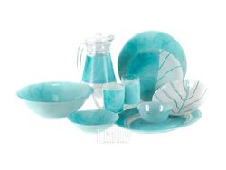 Набор посуды стеклянной "simply alaricia" 46 пр.: блюдо, 18 тарелок, 13 салатников, 6 кружек, кувшин, 6 стаканов Luminarc Q9488