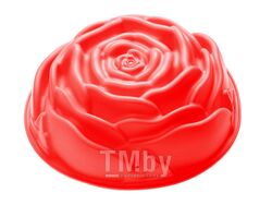 Форма для выпечки, силиконовая, роза, 23х7 см, красная, PERFECTO LINEA