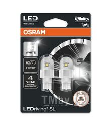 Комплект светодиодных ламп блистер 2шт 12V W16W 2,1W W2.1x9.5d LEDriving SL (3 поколение) холодный белый свет OSRAM 921DWP-02B