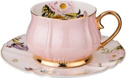 Чашка с блюдцем Lefard Времена года / 275-1081 (розовый)