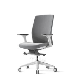 Кресло для руководителя J2, бел. рама, без подголовн., регул. подлокотн., спинка-ткань, сиденье-ткань, крест.-пластик, серый Bestuhl C3-J2G120M-I66-B1