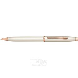 Ручка шарик/автомат "Century II Pearlescent White Lacquer" 0,7 мм, метал., подарочн. упак., жемчужный/розовое золото, стерж. черный Cross AT0082WG-113
