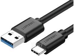 Кабель UGREEN US184-20884 USB 3.0 A Male to Type C Male Cable Nickel Plating 2m Black