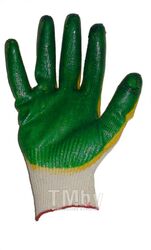 Рабочие перчатки х/б двойной облив латекса (желто- зеленый) для СТО, для работы с металлом и стеклом MYPROTECT PR704