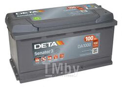 Аккумуляторная батарея 100Ah DETA SENATOR3 12 V 100 AH 900 A ETN 0(R+) B13 353x175x190mm 23.3kg DA1000